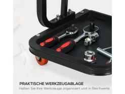 HOMCOM Werkstatthocker mit Ablage Gepolstert Sitzkissen Stahl Rot