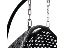 Outlet Home Deluxe Hängesessel Twin Polyrattan Schwarz