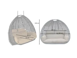 Home Deluxe Hängesessel-Korb Twin ohne Gestell inkl. Sitzkissen Braun