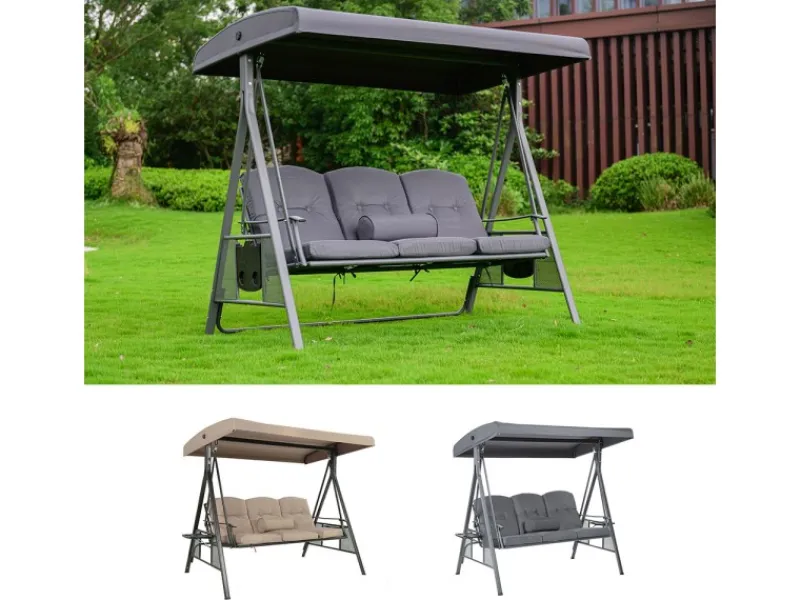 Best Home Deluxe Hollywoodschaukel Descanso Grau