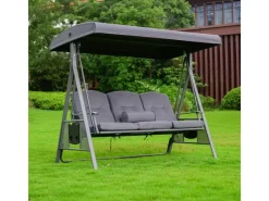 Best Home Deluxe Hollywoodschaukel Descanso Grau