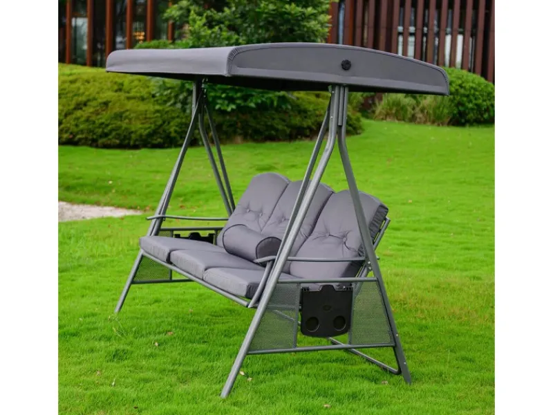 Best Home Deluxe Hollywoodschaukel Descanso Grau