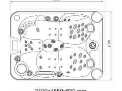 Online Home Deluxe Outdoor Whirlpool Beach Plus für 2 Personen 210 x 155 x 83 cm