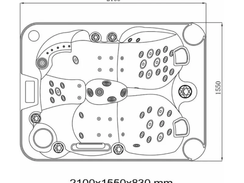 Online Home Deluxe Outdoor Whirlpool Beach Plus für 2 Personen 210 x 155 x 83 cm