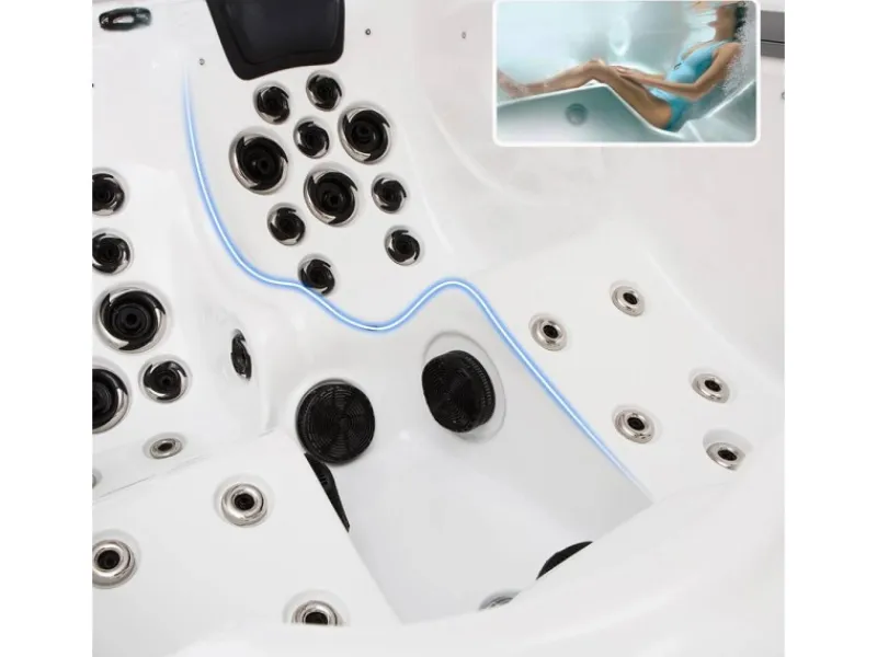 Home Deluxe Outdoor Whirlpool Beach Pure 210 x 155 x 83 cm Dunkelgrau-Weiß