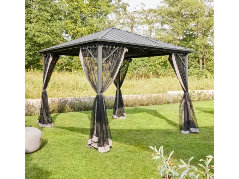 Home Deluxe Pavillon Azur 270 cm x 270 cm x 200 cm Solar-LED-Beleuchtung
