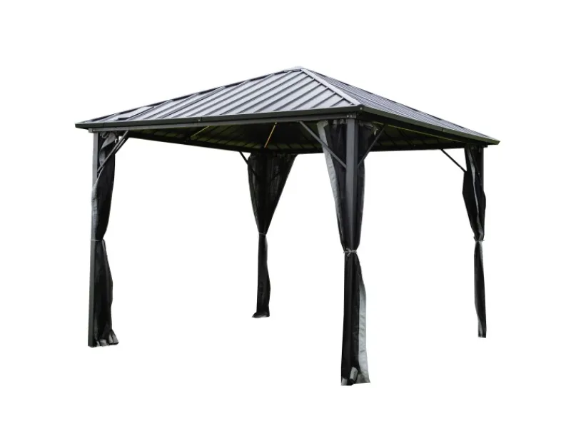 Home Deluxe Pavillon Azur 270 cm x 270 cm x 200 cm Solar-LED-Beleuchtung