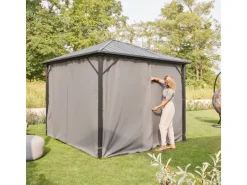 Home Deluxe Pavillon Azur 270 cm x 270 cm x 200 cm Solar-LED-Beleuchtung