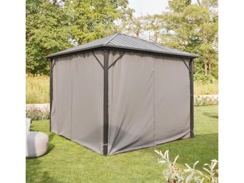 Home Deluxe Pavillon Azur 270 cm x 270 cm x 200 cm Solar-LED-Beleuchtung