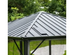 Home Deluxe Pavillon Azur 270 cm x 270 cm x 200 cm Solar-LED-Beleuchtung