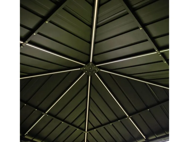 Home Deluxe Pavillon Azur 270 cm x 270 cm x 200 cm Solar-LED-Beleuchtung