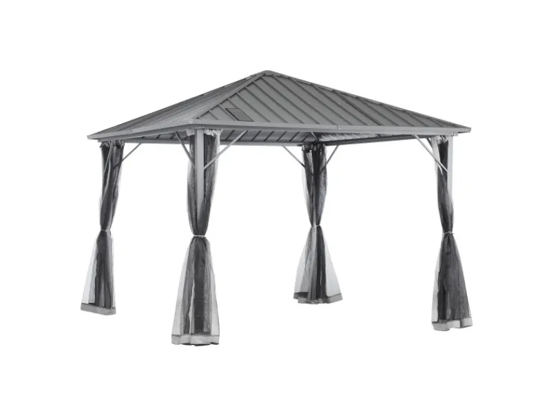 Home Deluxe Pavillon Azur 270 cm x 270 cm x 200 cm Solar-LED-Beleuchtung
