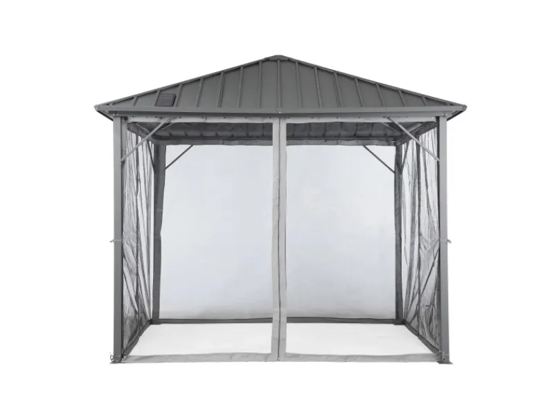 Home Deluxe Pavillon Azur 270 cm x 270 cm x 200 cm Solar-LED-Beleuchtung