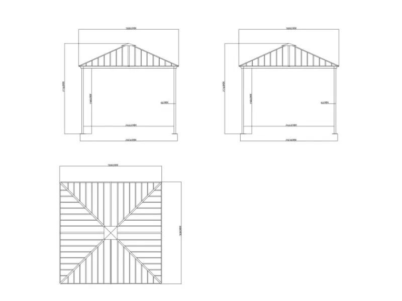 Home Deluxe Pavillon Azur 270 cm x 270 cm x 200 cm Solar-LED-Beleuchtung