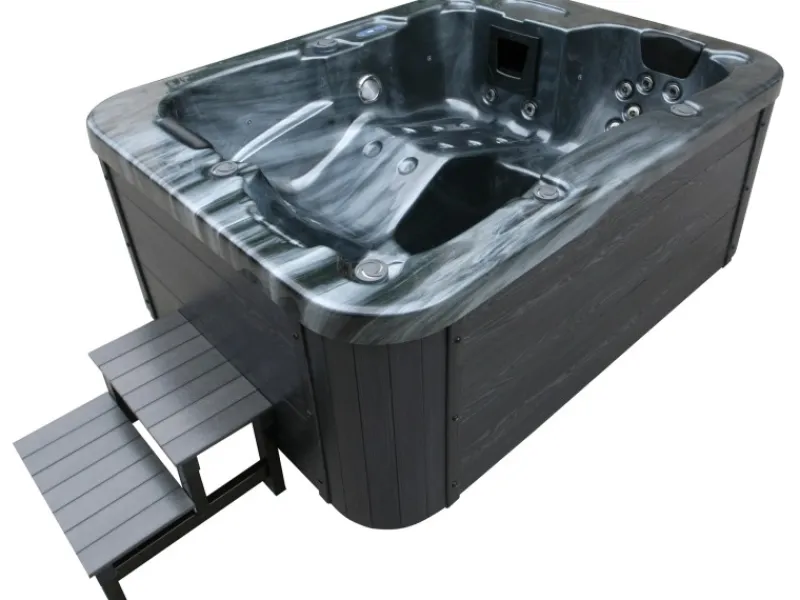 Online Home Deluxe Whirlpool Black Marble für 3 Personen 210 x 160 x 85 cm