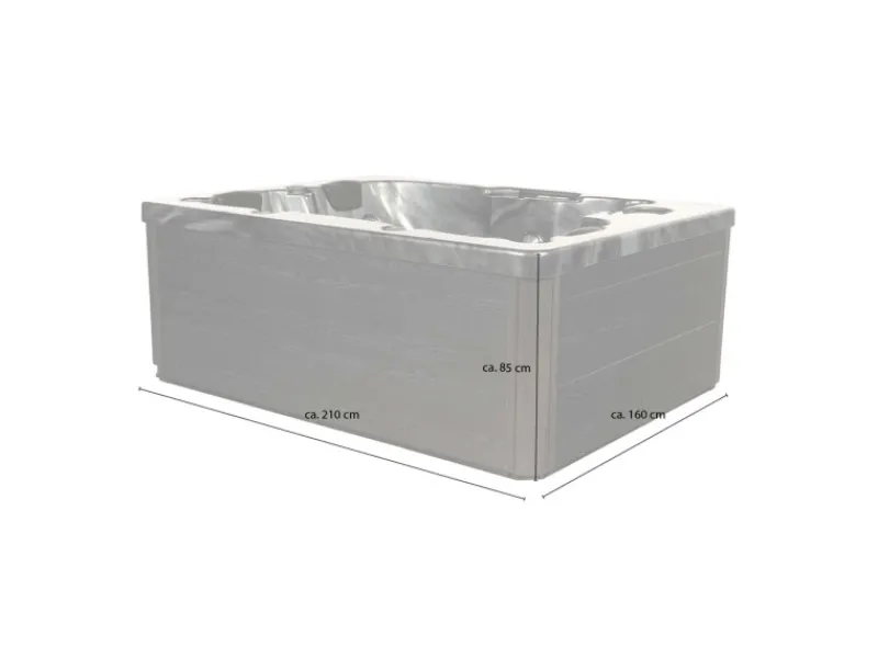 Online Home Deluxe Whirlpool Black Marble für 3 Personen 210 x 160 x 85 cm