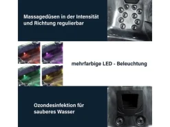 Online Home Deluxe Whirlpool Black Marble für 3 Personen 210 x 160 x 85 cm