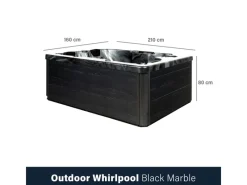 Online Home Deluxe Whirlpool Black Marble für 3 Personen 210 x 160 x 85 cm