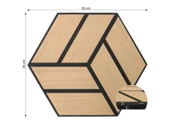 Homestyle4u Akustikpaneele Natur 30 x 26 cm 5 Stück Hexagon Wandpaneele Holz Nature