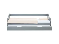 New Homestyle4u Ausziehbett 90 x 200 cm Grau 2506