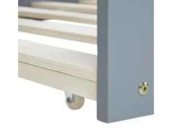 New Homestyle4u Ausziehbett 90 x 200 cm Grau 2506