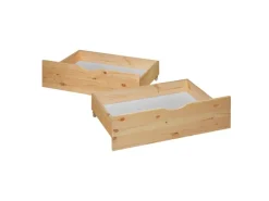 Homestyle4u Bettkasten 2er Set in Braun 82x22 53 cm 2195