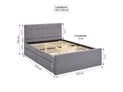 Homestyle4u Doppelbett 120x200 Polsterbett in 1979