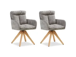 Hot Homestyle4u 2er Set Polsterstühle Drehbar in Grau 2851