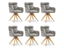 Online Homestyle4u 6er Set Polsterstühle Drehbar in Grau 2853