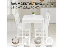 Sale Homestyle4u Essgruppe aus Kiefernholz mit 4 Stühlen in 3061 Weiß