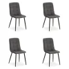 Sale Homestyle4u Esszimmerstuhl 4er Set in Anthrazit Samt 2328