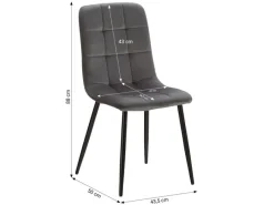 Discount Homestyle4u Esszimmerstuhl 6er Set in Anthrazit Samt 2329