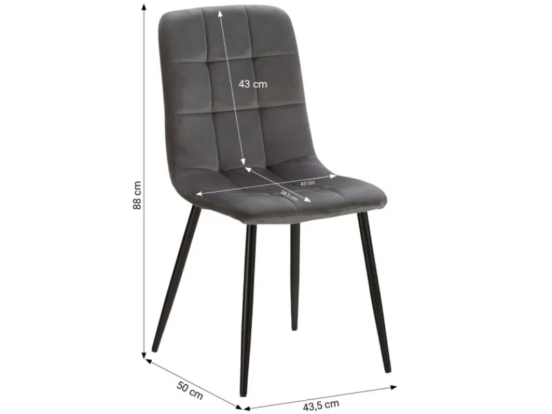 Discount Homestyle4u Esszimmerstuhl 6er Set in Anthrazit Samt 2329