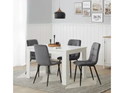 Discount Homestyle4u Esszimmerstuhl 6er Set in Anthrazit Samt 2329