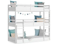 Best Homestyle4u Etagenbett 90x200 cm in Weiß 1978