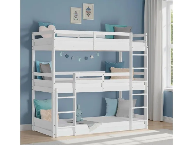 Best Homestyle4u Etagenbett 90x200 cm in Weiß 1978