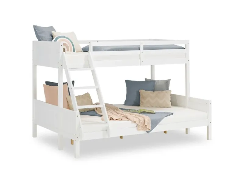 Homestyle4u Etagenbett 90x200 und 140x200 in mit Lattenrost 1898