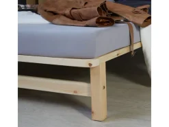 Homestyle4u Familienbett XXL 270x200 cm in Braun mit Lattenrost 2049