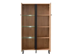 Homestyle4u Highboard Vitrine Schrank mit Fächer Kommode Wohnzimmerschrank