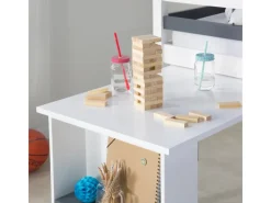 Hot Homestyle4u Hochbett 90x200 in Weiß mit Schreibtisch 1880