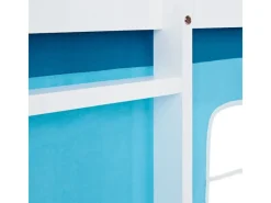 Homestyle4u Hochbett 90x200 mit Lattenrost Vorhang Kinderbett 2984