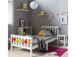 Clearance Homestyle4u Holzbett 90 x 200 cm Weiß 1416