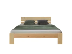 Homestyle4u Holzbett 180 x 200 cm mit Lattenrost in Braun 1839