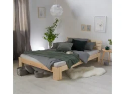 Outlet Homestyle4u Holzbett 120 x 200 cm mit Lattenrost in Braun 2192