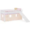 Outlet Homestyle4u Kinder Hochbett 90x200 Rutsche Lila Peach Kinderbett Weiß 2950