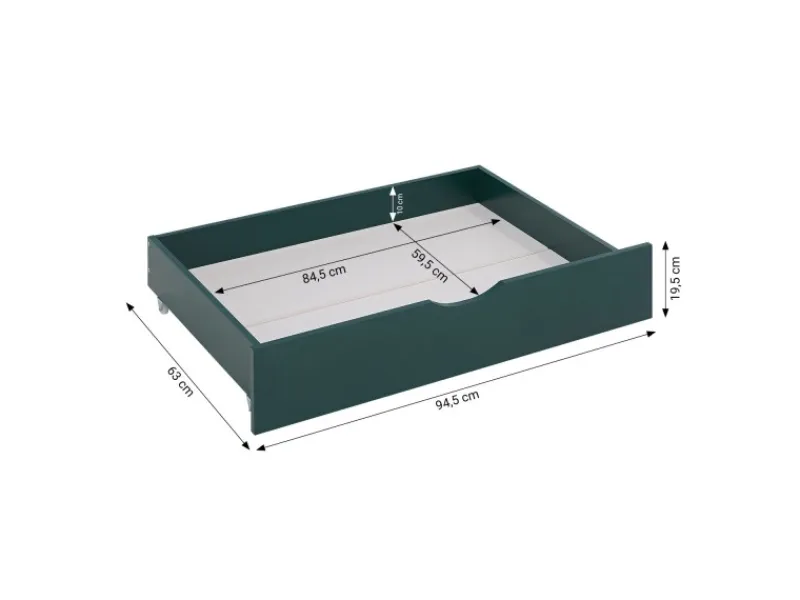 Homestyle4u Kinderbett 90x200 Holzbett mit Rausfallschutz 2912