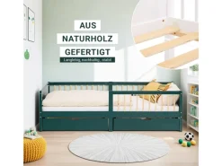 Homestyle4u Kinderbett 90x200 Holzbett mit Rausfallschutz 2912