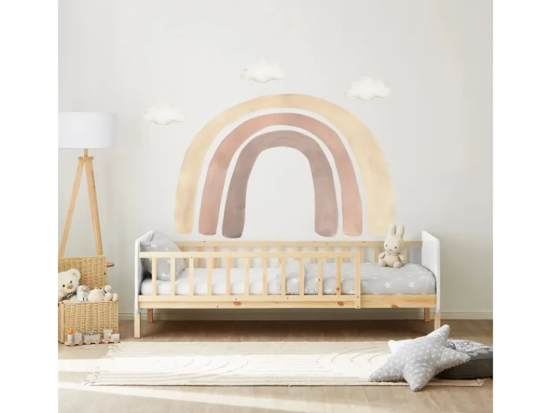 Homestyle4u Kinderbett 90x200 mit Raufallschutz Lattenrost 2604