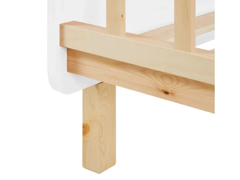 Homestyle4u Kinderbett 90x200 mit Raufallschutz Lattenrost 2604