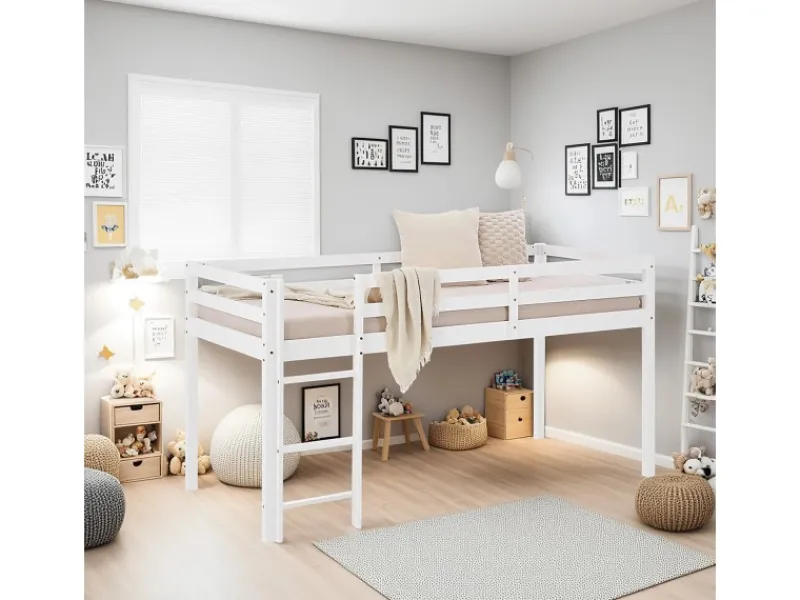 Online Homestyle4u Kinderbett 90x200 mit Lattenrost in 2252 Weiß